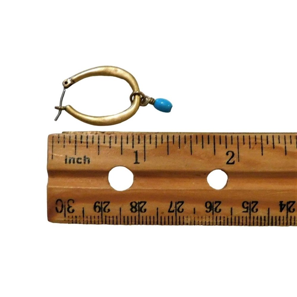 Premier Designs Never Ending Bracelet Mesa Pierced Earrings Matte Gold Blue - Picture 6 of 7